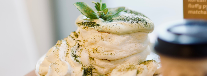 Japanese soufflé pancakes with fresh cream
